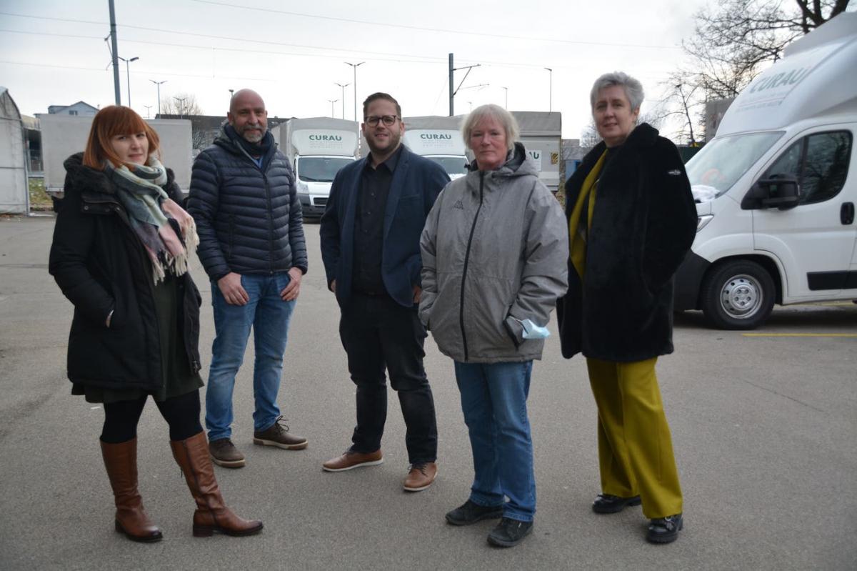 Sie wollen die arbeitende Bevölkerung entlasten: Azra Ganic, Claude Meier, Lukas Auer, Rita Kägi und Anke Gähme vom Thurgauer Gewerkschaftsbund (von links).