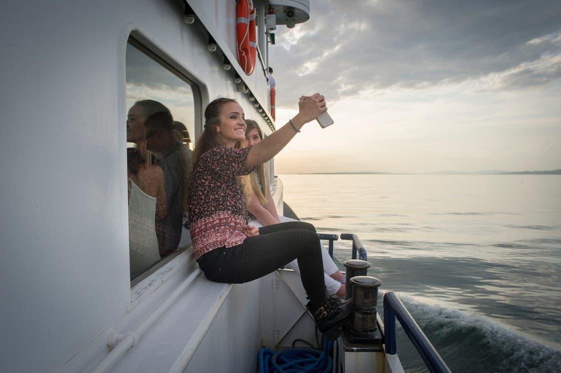 Ein Selfie gehört dazu: unterwegs auf dem Schiff «Thurgau».