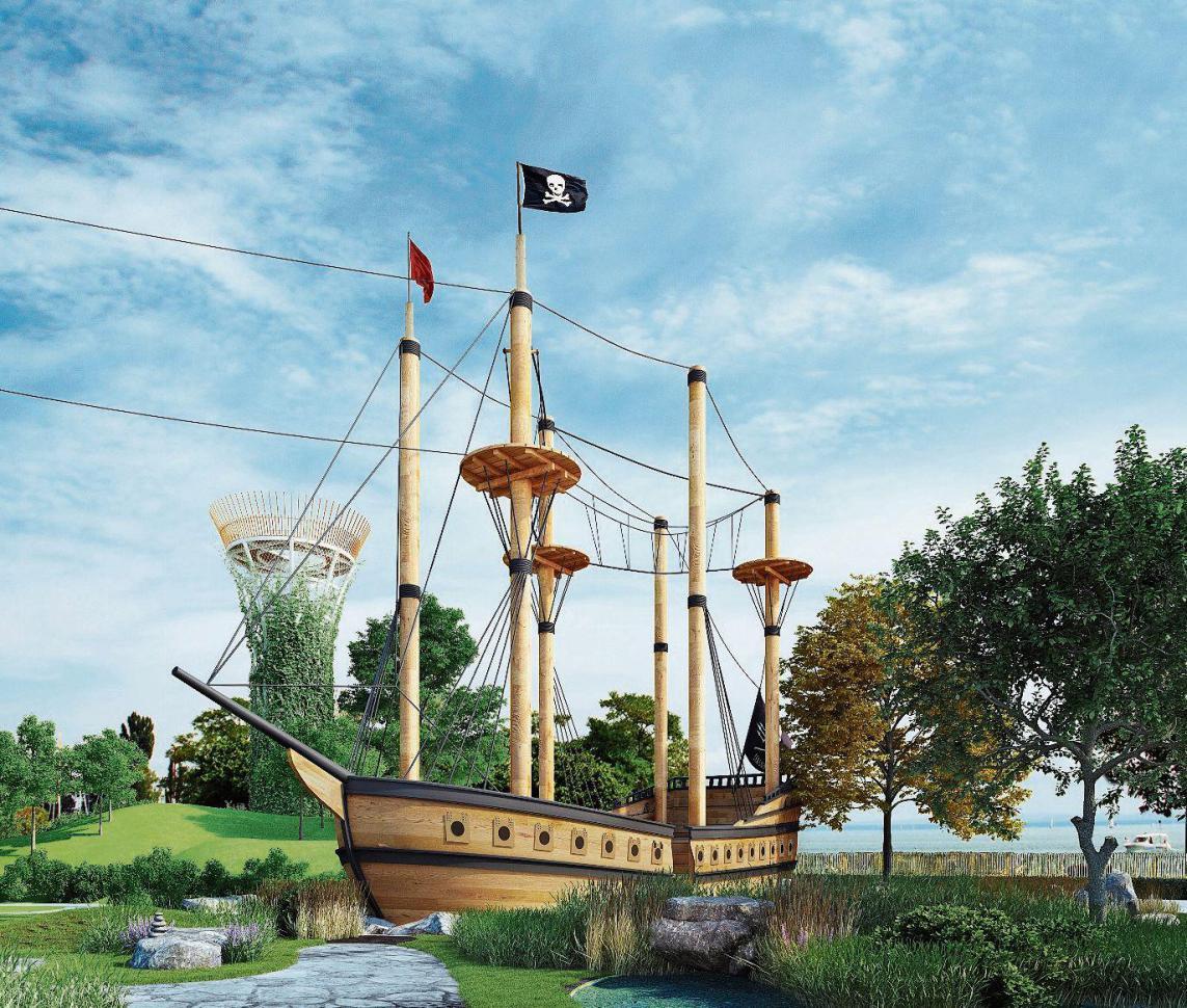 Eine der Attraktionen des Spielplatzes ist ein Piratenschiff. (Bild: PD) 