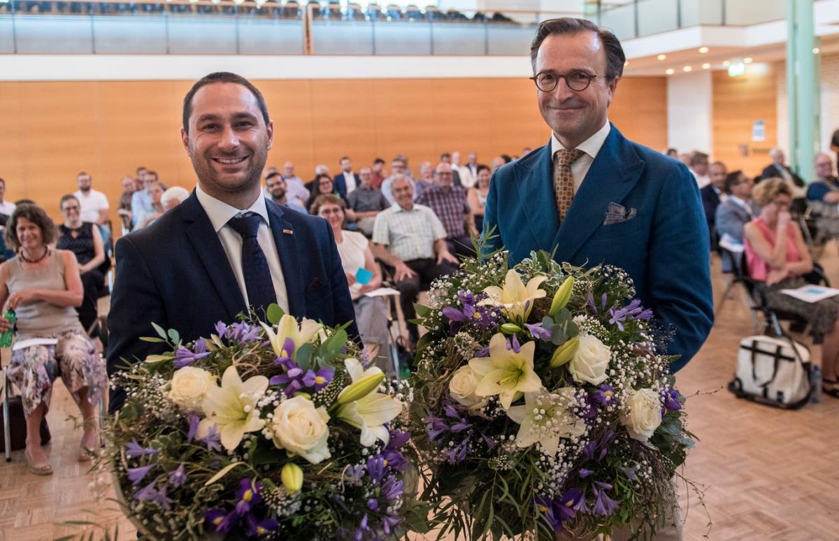 Neuer und alter Präsident der FDP Thurgau: Gabriel Macedo und David H. Bon.